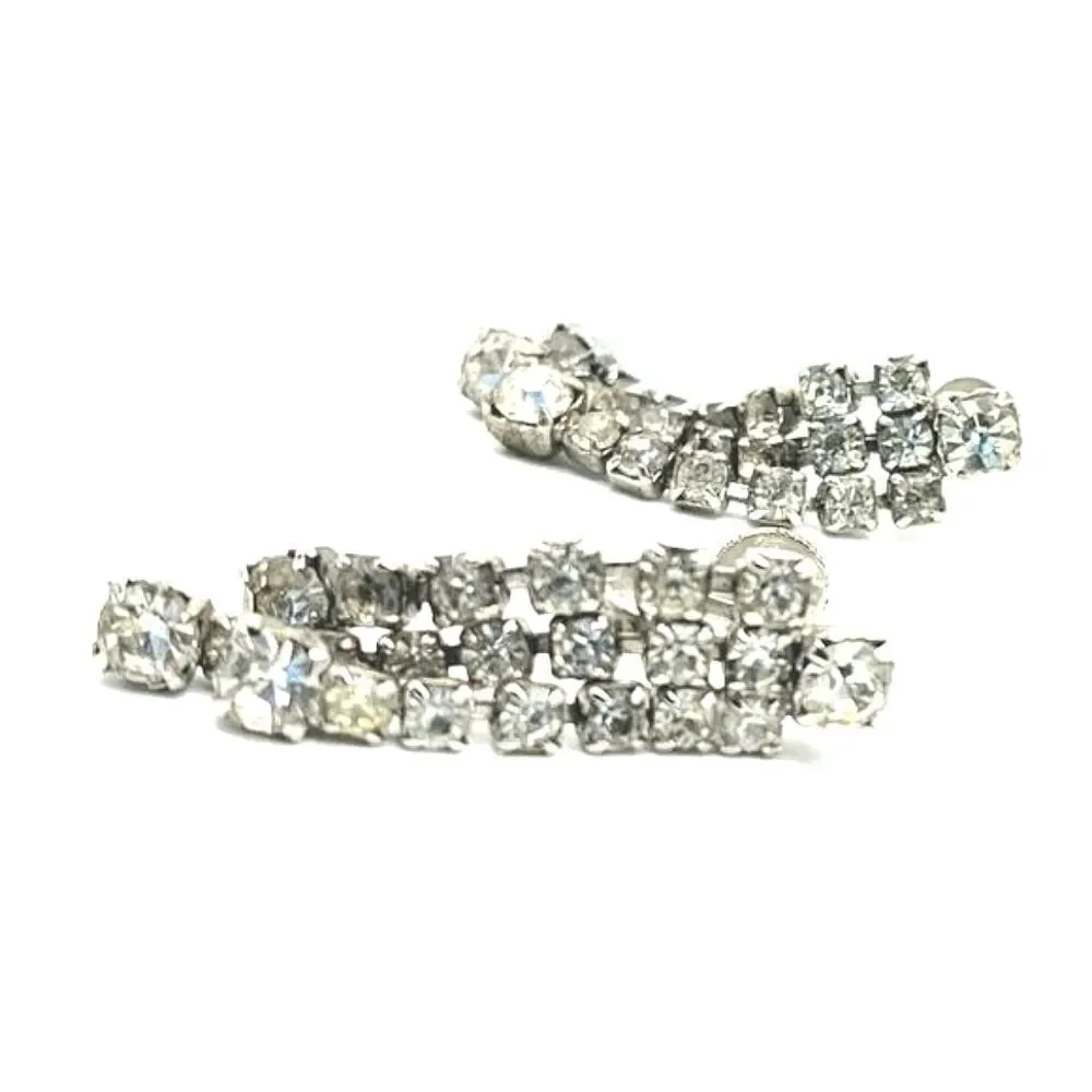 Vintage Chandelier rhinestone dangle earrings